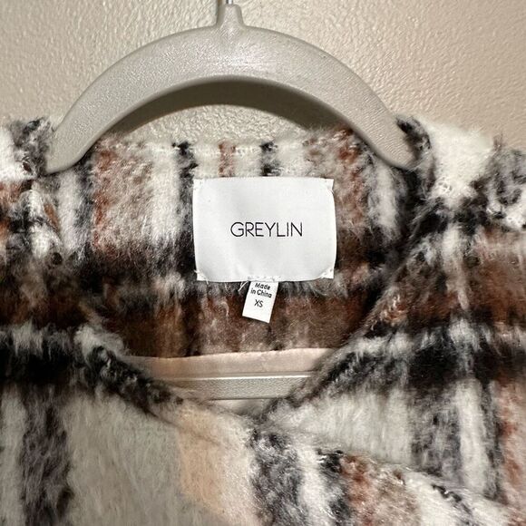 Greylin Chestnut Brown Dasia Brushed Plaid Moto Jacket - Picture 7 of 7